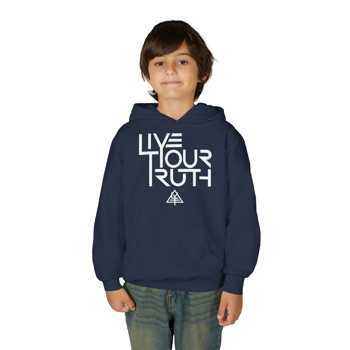 Youth Heavy Blend Hooded Sweatshirt - 'Live Your Truth' Inspirational Hoodie