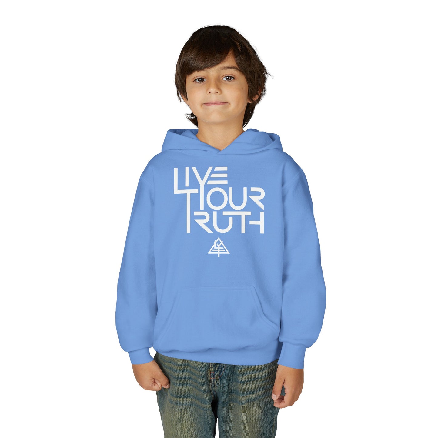 Youth Heavy Blend Hooded Sweatshirt - 'Live Your Truth' Inspirational Hoodie