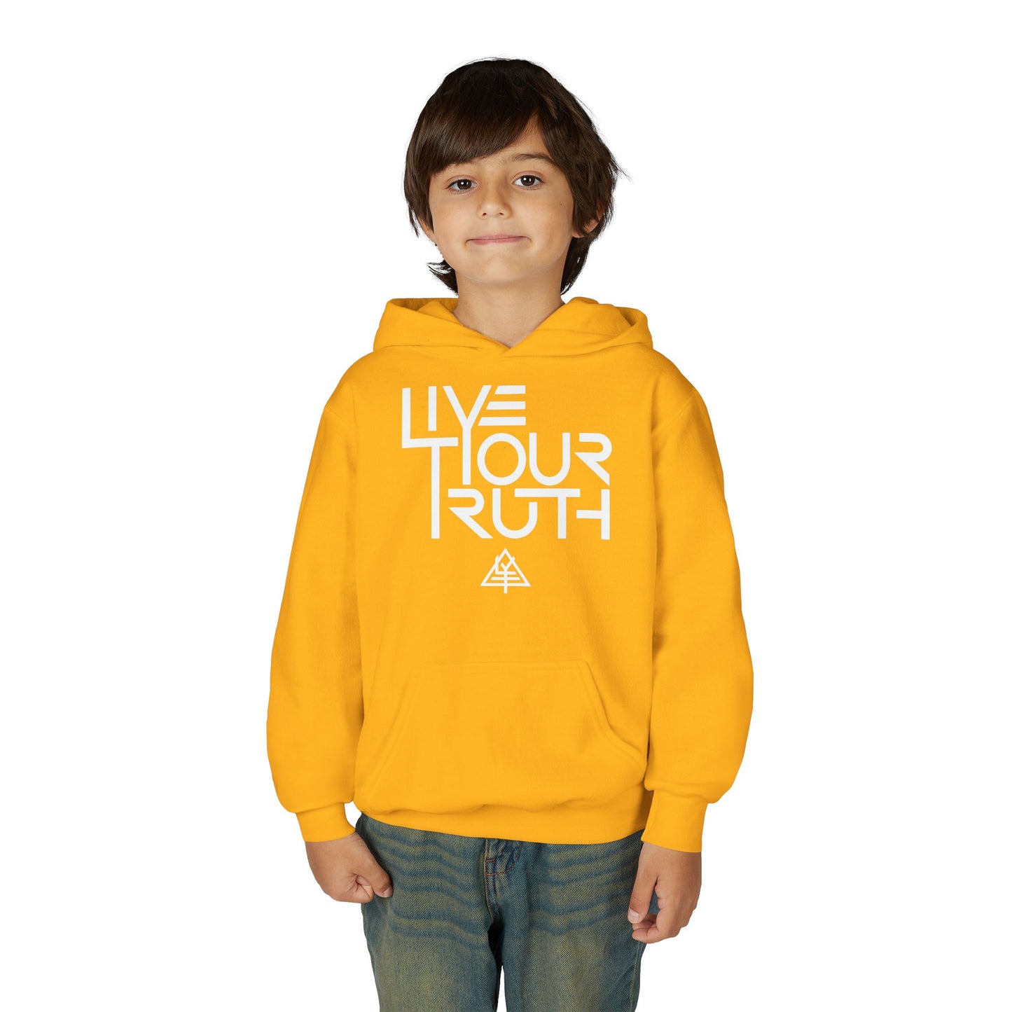Youth Heavy Blend Hooded Sweatshirt - 'Live Your Truth' Inspirational Hoodie