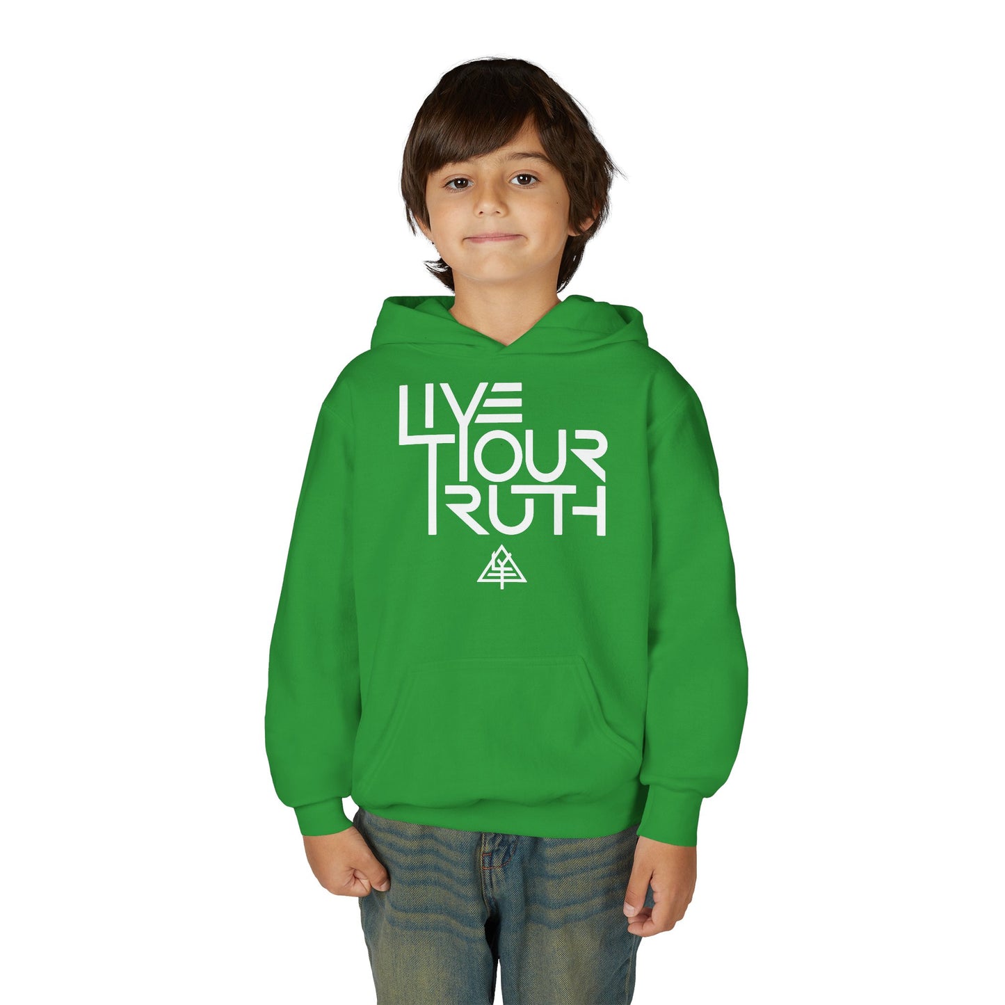 Youth Heavy Blend Hooded Sweatshirt - 'Live Your Truth' Inspirational Hoodie
