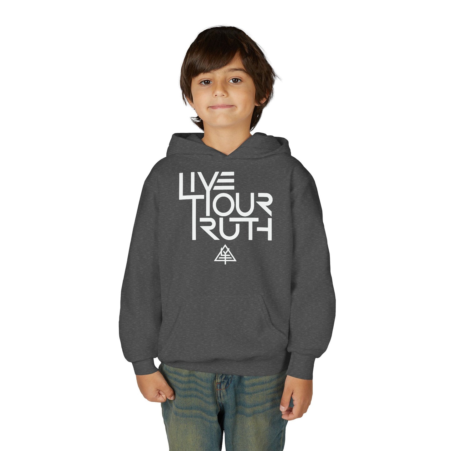 Youth Heavy Blend Hooded Sweatshirt - 'Live Your Truth' Inspirational Hoodie