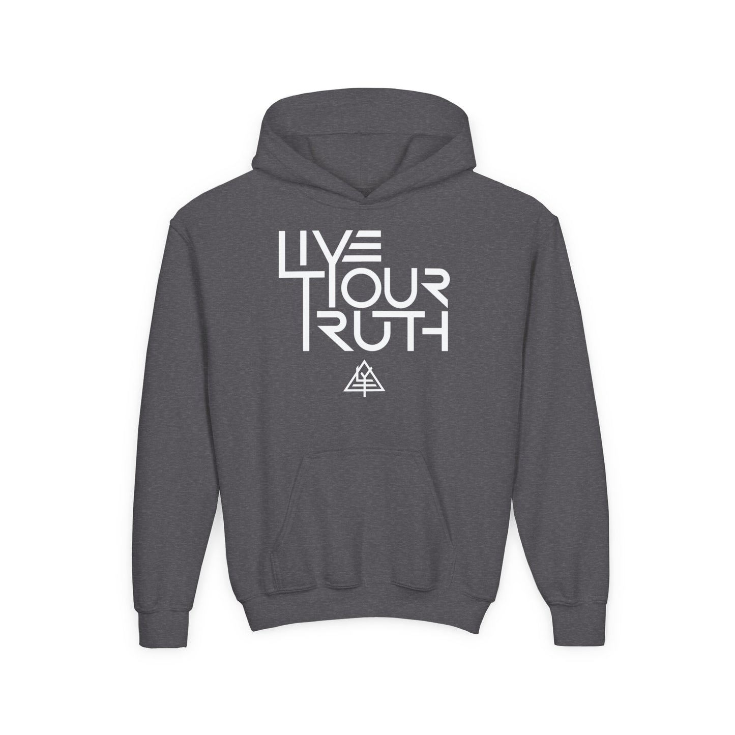 Youth Heavy Blend Hooded Sweatshirt - 'Live Your Truth' Inspirational Hoodie